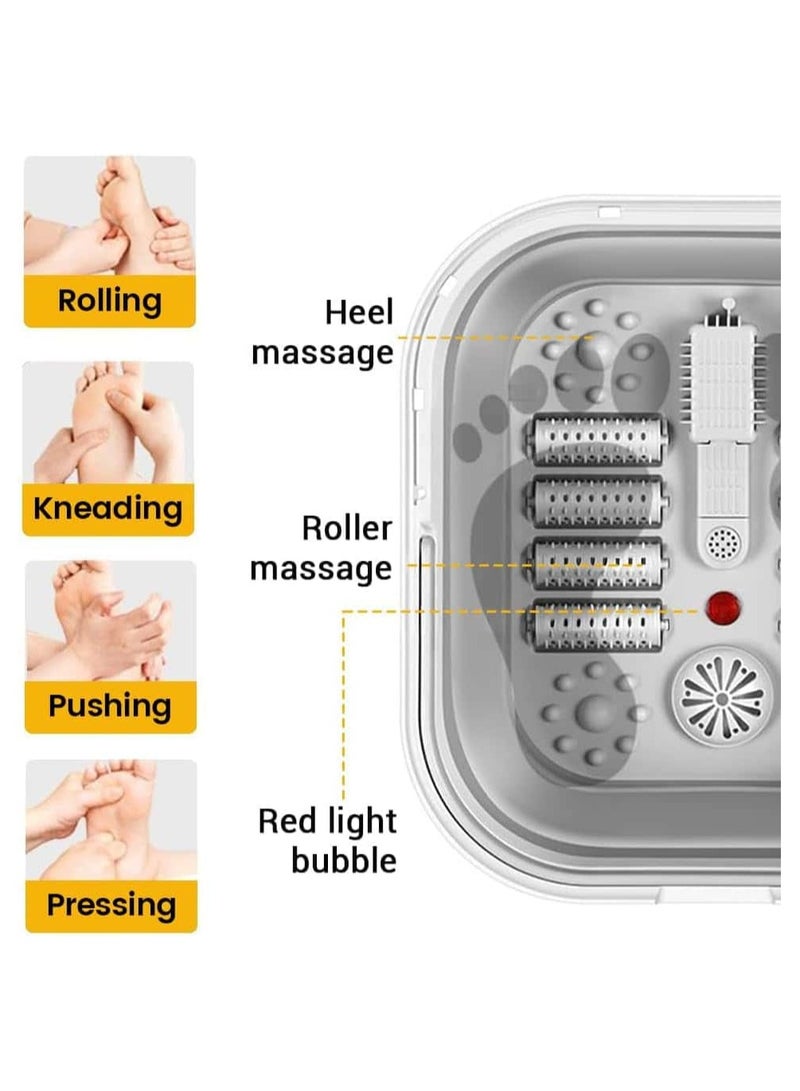 Anmi Portable Electric Foot Spa Tub - Foldable Heated Bath with Roller Massager & Red Light | Requires EU to UK Plug Adapter for Saudi Arabia - Image 3