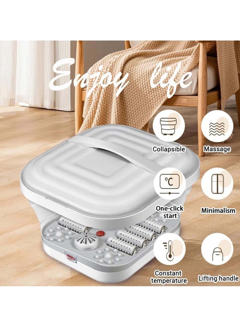 Anmi Portable Electric Foot Spa Tub - Foldable Heated Bath with Roller Massager & Red Light | Requires EU to UK Plug Adapter for Saudi Arabia - Image 4