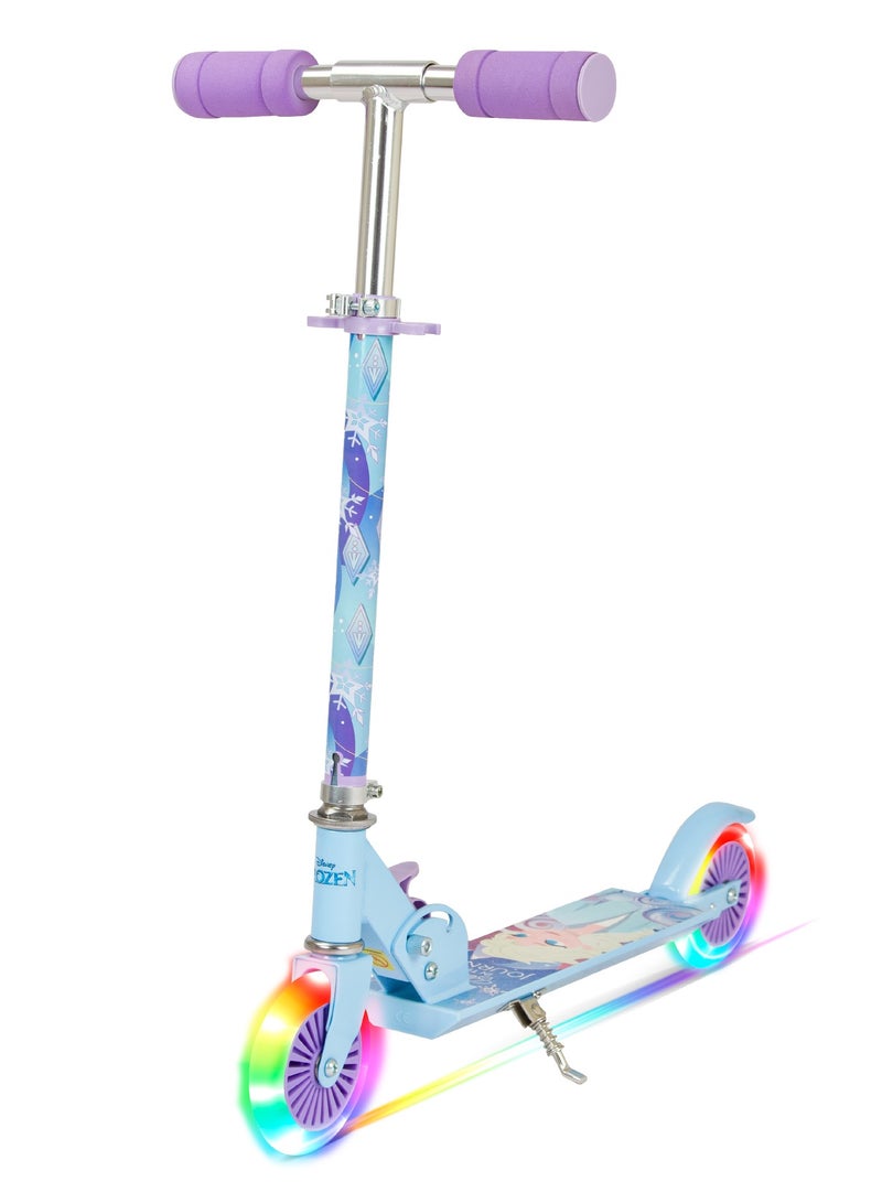 Spartan Disney Frozen Kids Kick Scooter | Light-Up Wheels | Lightweight Frame | Height-Adjustable Handlebar | Easy-Fold Mechanism | Kids scooter  - Image 1