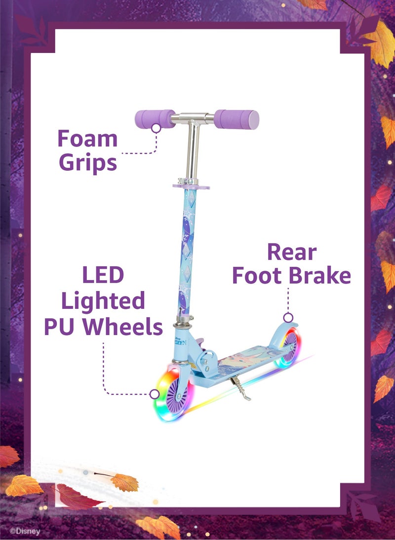 Spartan Disney Frozen Kids Kick Scooter | Light-Up Wheels | Lightweight Frame | Height-Adjustable Handlebar | Easy-Fold Mechanism | Kids scooter  - Image 4