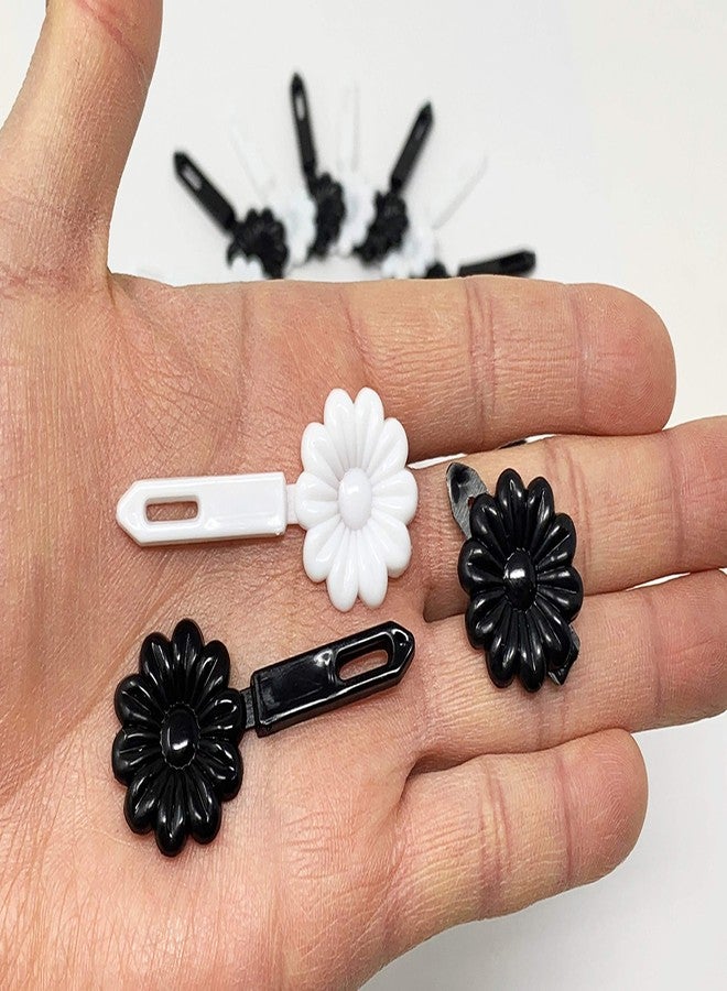 Tara Girls Super Cute Self Hinge Plastic Mulit Design Hair Barrettes Selection. 36pc Sunflower(Black and Whtie). Flower - Image 5
