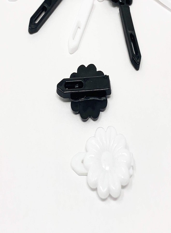 Tara Girls Super Cute Self Hinge Plastic Mulit Design Hair Barrettes Selection. 36pc Sunflower(Black and Whtie). Flower - Image 4
