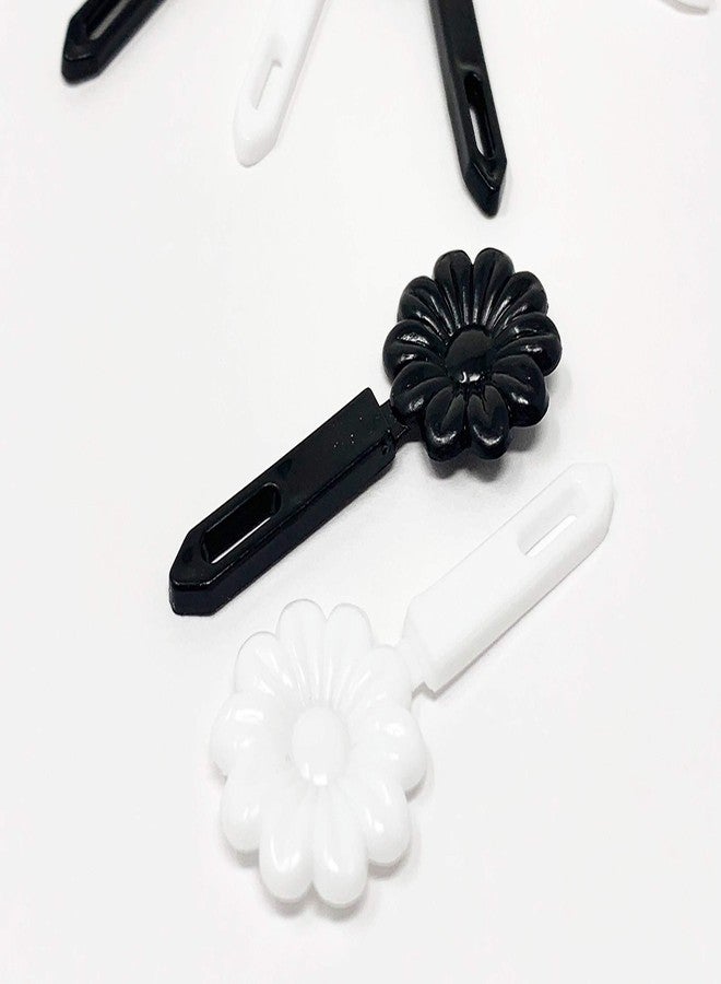 Tara Girls Super Cute Self Hinge Plastic Mulit Design Hair Barrettes Selection. 36pc Sunflower(Black and Whtie). Flower - Image 3