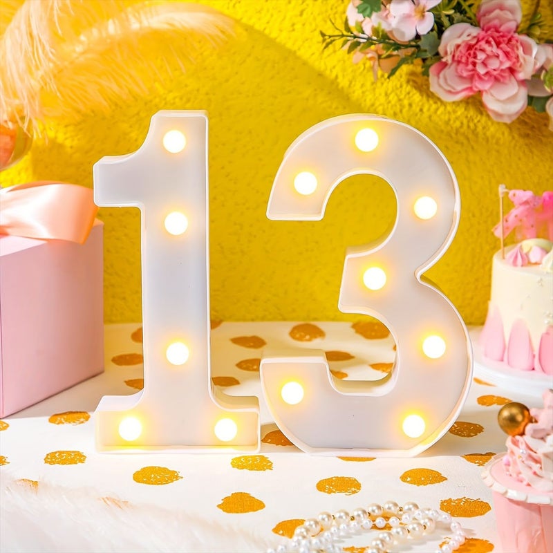 زينة حفلات عيد ميلاد رقمين 21.8 سم 8.6 بوصة، أضواء أرقام تعمل بالبطارية، مناسبة للحفلات وحفلات الزفاف والمناسبات الاحتفالية، إضاءة متعددة الاستخدامات لطاولات الحفلات والحانات وغرف المعيشة، مثالية للحفلات الرسمية للكبار، موديل BD 16 - Image 3