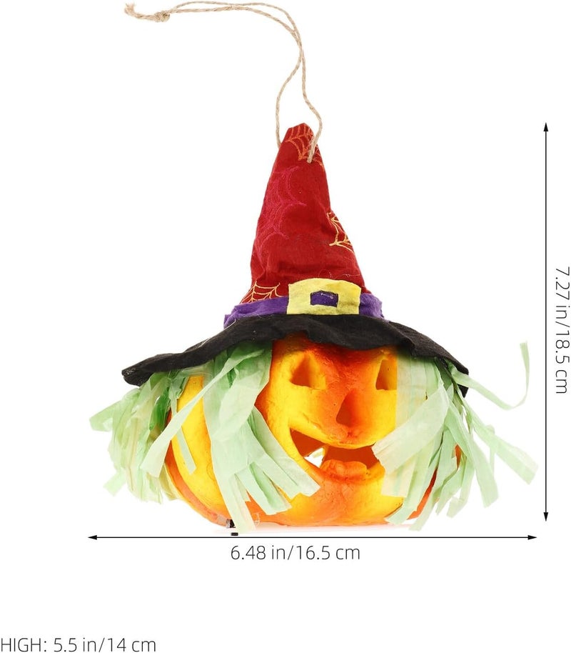 Healifty 2pcs Halloween Foam Pumpkin Hanging Lamps with Hollow Design, Classic Decorative Pumpkin Lanterns for Indoor Outdoor Party, Battery Operated (Batteries Not Included) - Image 2