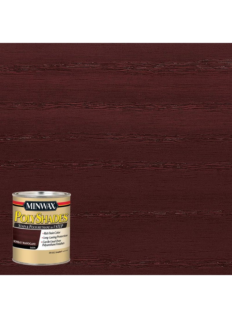 Minwax Minwax 219804444 Polyshades  Stain  Polyurethane in 1 Step 275 VOC 12 pint Bombay Mahogany Satin  - Image 2