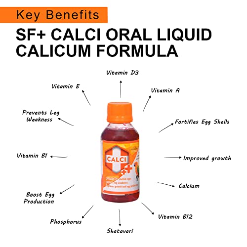 TUNAI SF+ Calci Plus|100ml|Prevents Thin Shelled Eggs,Stregthens Bones,Improves Growth & Egg Production,Also Aids in the explusion of Eggs for Birds - Image 2