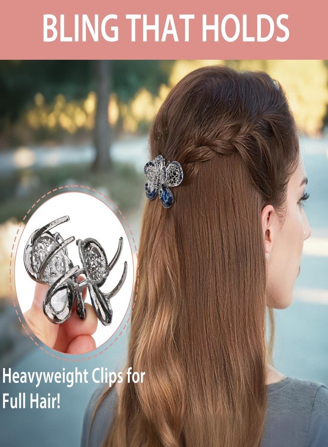 كيلوفلاي مجموعة مشابك شعر معدنية عتيقة من الكريستال من كيلوفلاي، 3 قطع، للشعر الطويل والكثيف - Image 4