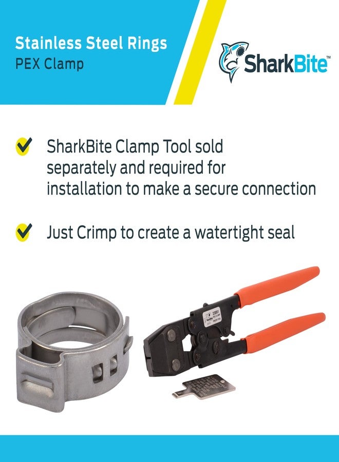 شارك بايت حلقة مشبك SharkBite مقاس 1/2 بوصة، عبوة من 100 قطعة، وصلة سباكة من الفولاذ المقاوم للصدأ، أنبوب PEX، PE-RT، UC953CP100 - Image 4
