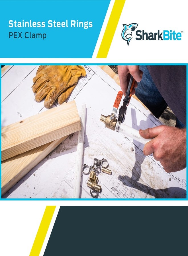 شارك بايت حلقة مشبك SharkBite مقاس 1/2 بوصة، عبوة من 100 قطعة، وصلة سباكة من الفولاذ المقاوم للصدأ، أنبوب PEX، PE-RT، UC953CP100 - Image 5