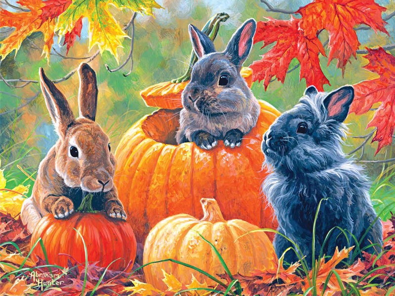RoseArt Abraham Hunter Pumpkin Patch Bunnies 500 Piece Jigsaw Puzzle for Adults - Image 4