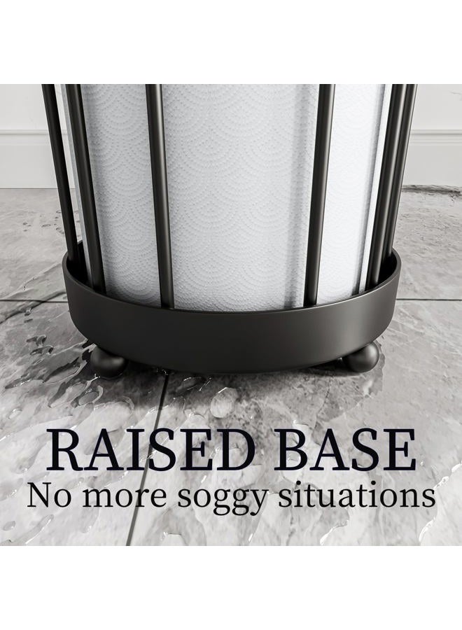 Epicano Toilet Paper Holder Stand, Freestanding Toilet Tissue Organizer, Minimalistic Storage Solution, Holds Mega Rolls-Modern Black - Image 4