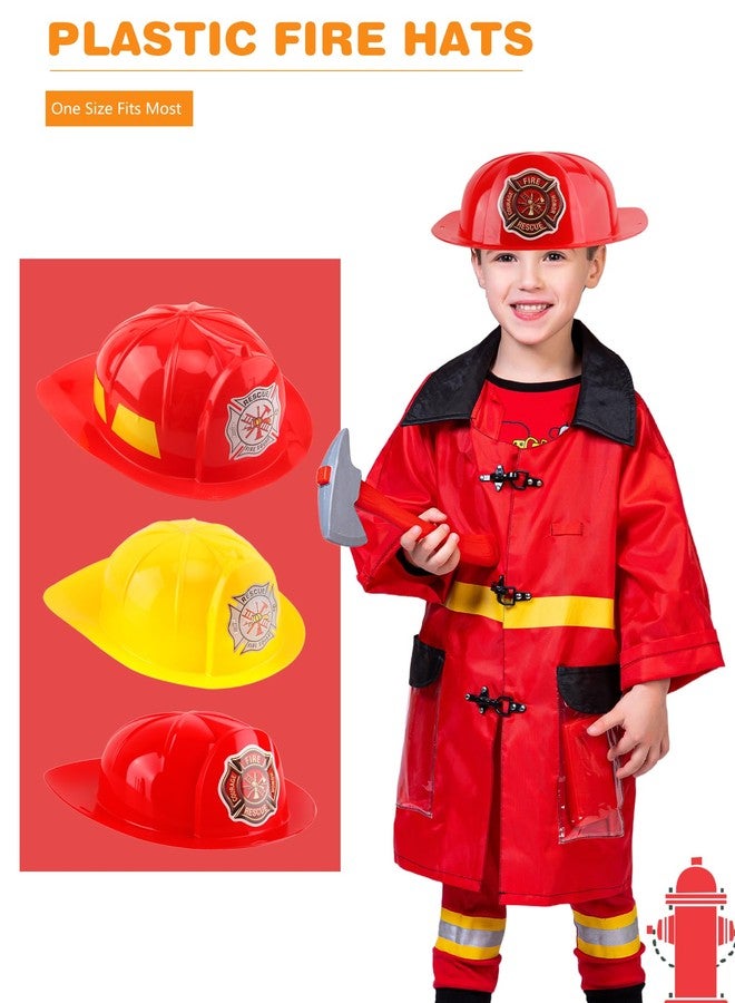 Cotiny 4 Pack Kids Firefighter Hats Plastic Fire Helmet Fireman Costume Hat for Kids Fireman Cosplay Halloween Party Decor (Color Style 1) - Image 4