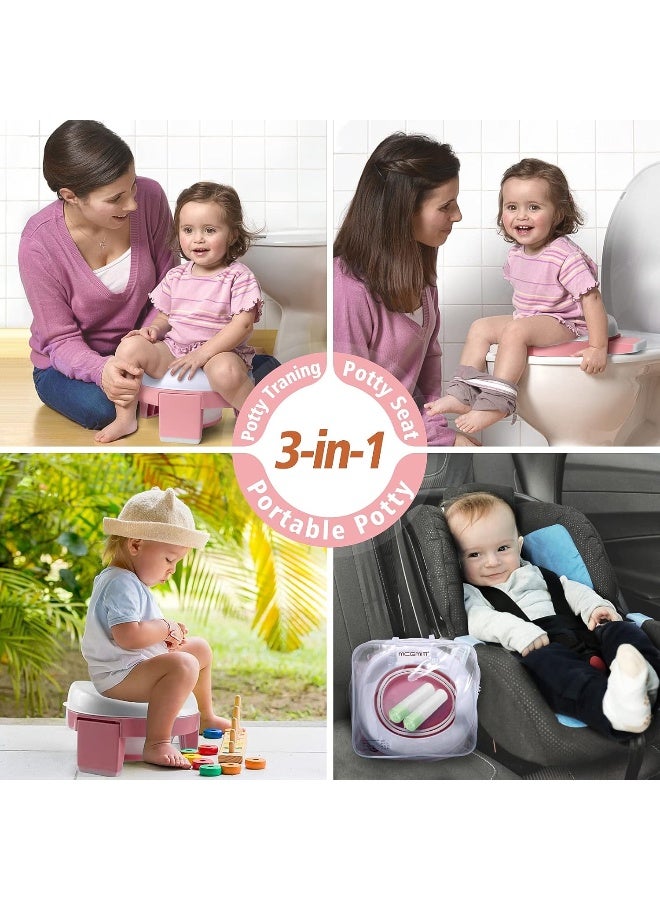 MCGMITT MCGMITT Portable Potty Seat for Kids Travel - Foldable Training Toilet Chair for Toddler Girls with Storage Bags for Outdoor and Indoor Easy to Clean - Image 5