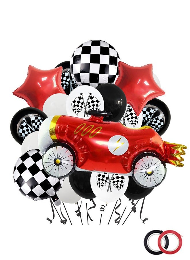 Organizer - Race Car Balloons Set,Large Monster Truck Balloons Target Flag Balloon Star Balloon for Kids Race Car Birthday Party Racing Theme Party Decorations - Image 1