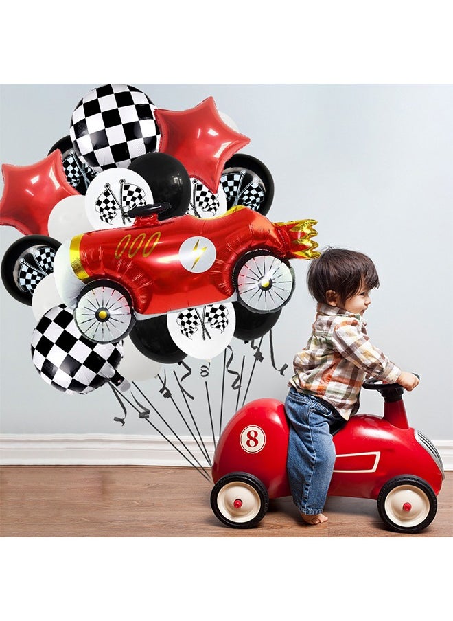 Organizer - Race Car Balloons Set,Large Monster Truck Balloons Target Flag Balloon Star Balloon for Kids Race Car Birthday Party Racing Theme Party Decorations - Image 1