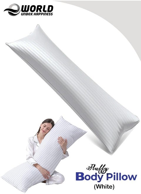 Premium Full Body Pillow for Adults, Ultra-Smooth Polyester Fiber, Breathable & Ideal for Side Sleepers, with Ultra-Soft Cotton Cover, Available in Multiple Colors, 20x54".
