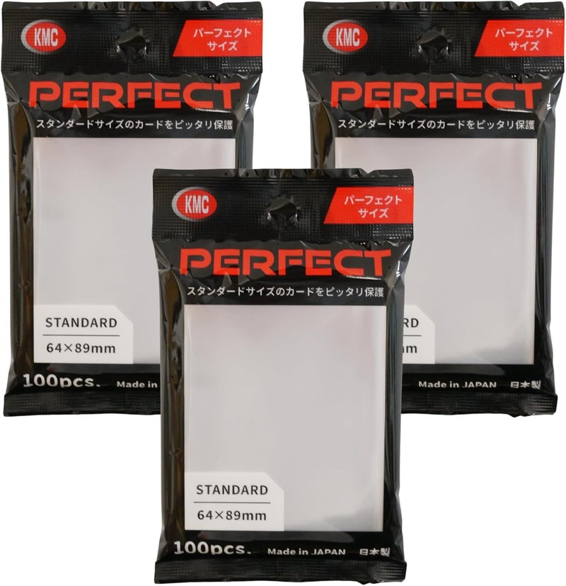 KMC 100 Pochettes Card Barrier Perfect Size Soft Sleeves, 3 Pack/Total 300 Pochettes [Komainu-Dou Original Package], Clear - Image 1