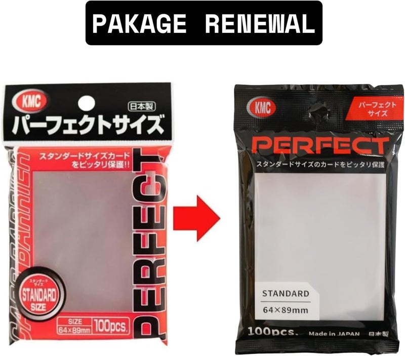 KMC 100 Pochettes Card Barrier Perfect Size Soft Sleeves, 3 Pack/Total 300 Pochettes [Komainu-Dou Original Package], Clear - Image 2