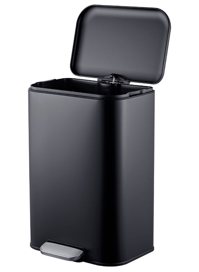 Noon East 50L Pedal Trash Bin  with soft close Black 42.8x35.5x62 cm - Image 2