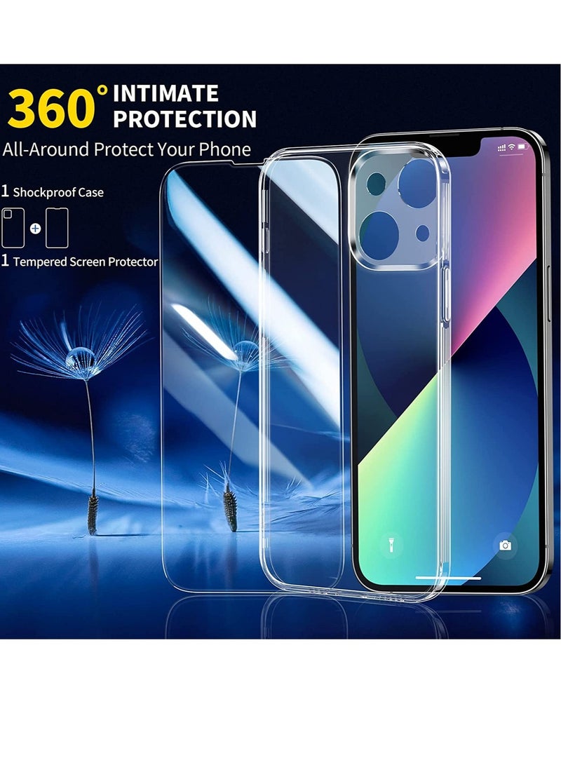 ELTRAZONE [2 in 1] Clear Case For iPhone 13 with 1 Pack Screen Protector,[360°Military Grade Protection][Crystal-Clear Case],Yellowing-Resistant,TPU Material,SlimShockproof, Scratch-Resistant - Image 4