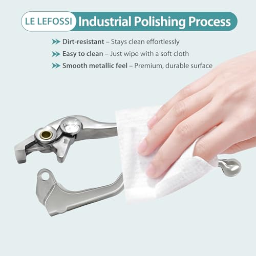 LE LEFOSSI Premium Aluminum Motorcycle Brake & Clutch Lever Compatiable with Suzuki GSR 750 2011-2012 GSR 650 2006-2011 DL650 V-Strom 2004-2006 SFV650 Gladius 2009-2012 - Safety Smooth Brake, Polished - Image 5