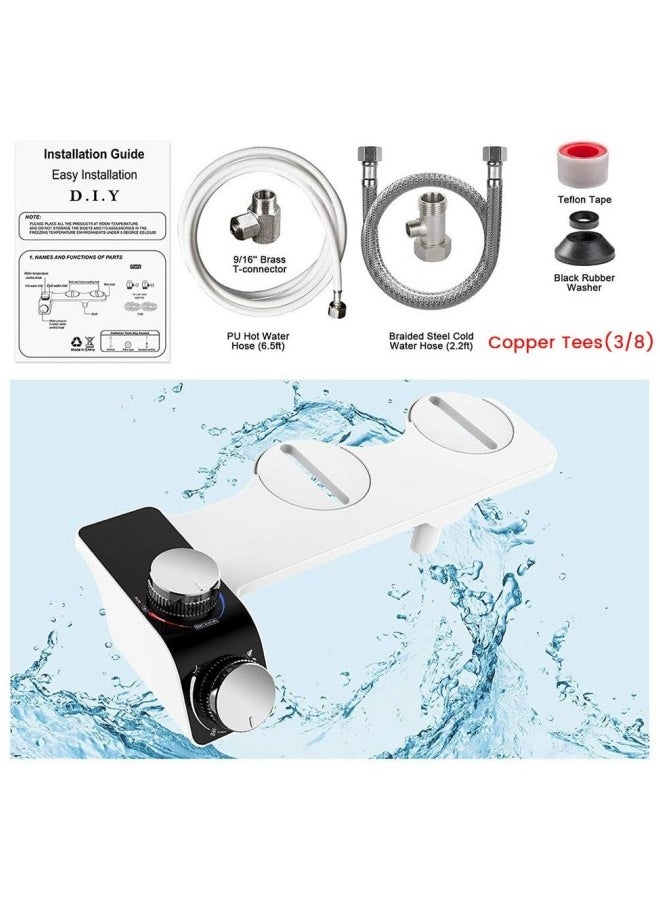 GGEROU Hot and Cold Double Spray Multifunctional Easy Installation Bidet No Electricity Smart Toilet Seat Rump Washer,Fresh Water Bidet Attachment Temperature and Pressure Control with Self  - Image 2