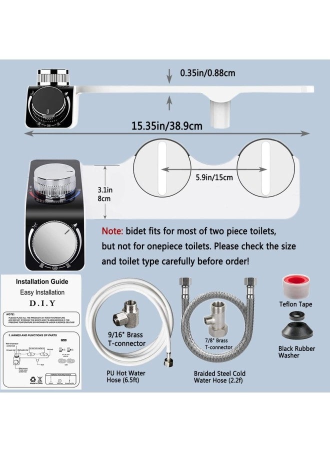 GGEROU Hot and Cold Double Spray Multifunctional Easy Installation Bidet No Electricity Smart Toilet Seat Rump Washer,Fresh Water Bidet Attachment Temperature and Pressure Control with Self  - Image 5