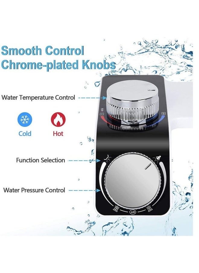GGEROU Hot and Cold Double Spray Multifunctional Easy Installation Bidet No Electricity Smart Toilet Seat Rump Washer,Fresh Water Bidet Attachment Temperature and Pressure Control with Self  - Image 3