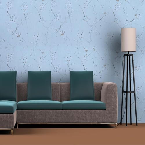 ROSASTELLA Self Adhesive Decorative Peel Stick Waterproof Blue Cherry Wallpaper Wall Decor Removable Wall Paper for Living Room Hall Decoration PVC Vinyl DIY Wall Stickers 45x304cm - Image 5