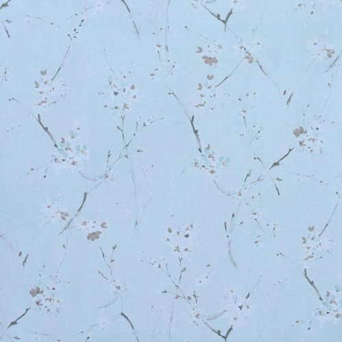 ROSASTELLA Self Adhesive Decorative Peel Stick Waterproof Blue Cherry Wallpaper Wall Decor Removable Wall Paper for Living Room Hall Decoration PVC Vinyl DIY Wall Stickers 45x304cm - Image 3