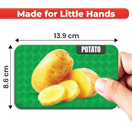 Funtad My Starter Jigsaw Puzzle - Vegetables & Colors| 2-Piece Puzzle for Kids Age 2,3,& 4 yrs| Montessori Educational Toy Set of 20 Puzzle, 40 Big Pieces| Return & Birthday Gift for Boys & Girls - Image 4