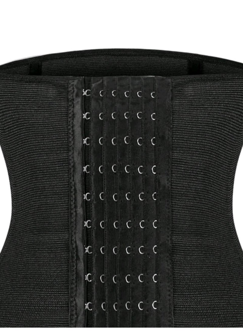 SHEIN-Women's Casual Comfy Plain Fabric Button Front Slight Stretch Waist Trainer For Body Shaping And Support-Black - Image 4