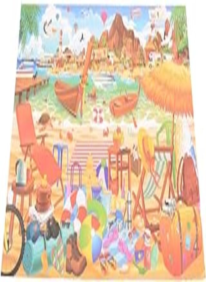 Plastic ​​Summer Holiday Wooden Puzzle Game With Poster And 1000 Pieces High Quality Collection For Kids - Multi Color