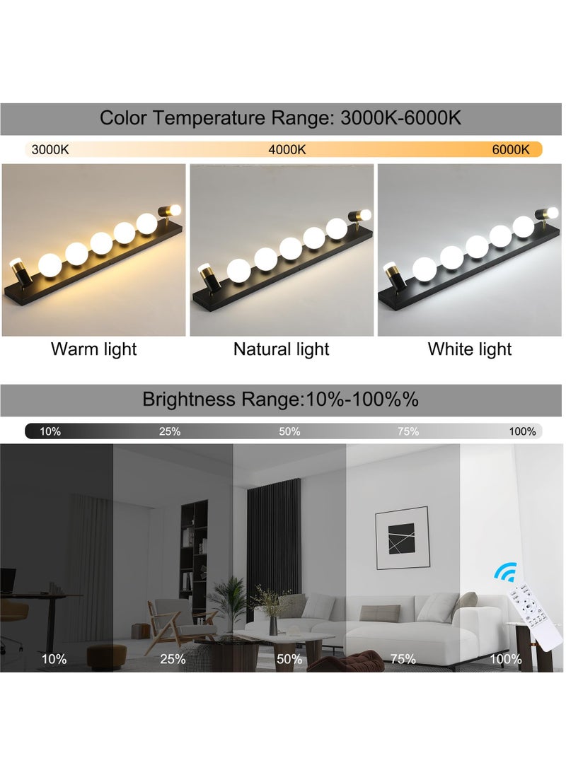 Modern Black LED Ceiling Light Fixture, 7-Light Dimmable Linear Ceiling Lighting with Remote, 39 inch Flush Mount Lamp with Spotlights for Bedroom Living Room Kitchen Island Office Hallway, 35W - pzsku/ZAB00BD0C1C4AD110F0B9Z/45/_/1725876985/3d16883e-93ea-428e-981c-4447739d7b67