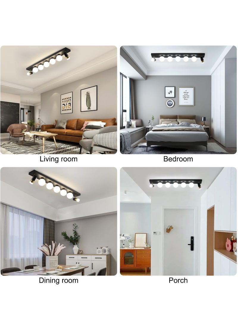 Modern Black LED Ceiling Light Fixture, 7-Light Dimmable Linear Ceiling Lighting with Remote, 39 inch Flush Mount Lamp with Spotlights for Bedroom Living Room Kitchen Island Office Hallway, 35W - pzsku/ZAB00BD0C1C4AD110F0B9Z/45/_/1725938813/30c6e248-e48a-43f0-8b99-222ba3259725