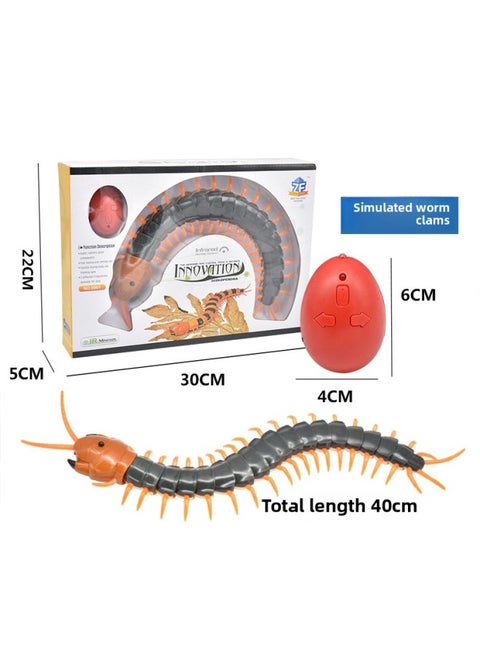 Explosions Strange Simulation Remote Control Animal Infrared Trick Remote Control Snake Remote Control Caterpillar Toy-Color:Remote Control Black Centipede