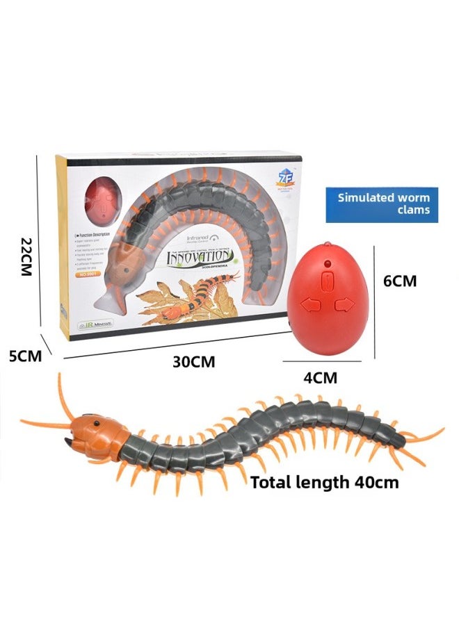 Explosions Strange Simulation Remote Control Animal Infrared Trick Remote Control Snake Remote Control Caterpillar Toy-Color:Remote Control Black Centipede  - Image 1