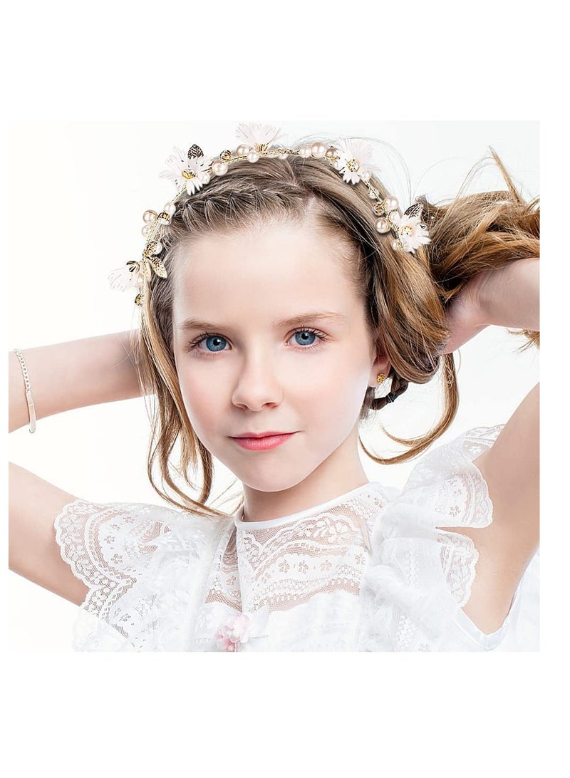 Excefore Crystal Pearl Bridal Headband Bohemian Headpiece Leaf Hair Vine Flower Wedding Hair Accessories - Image 4