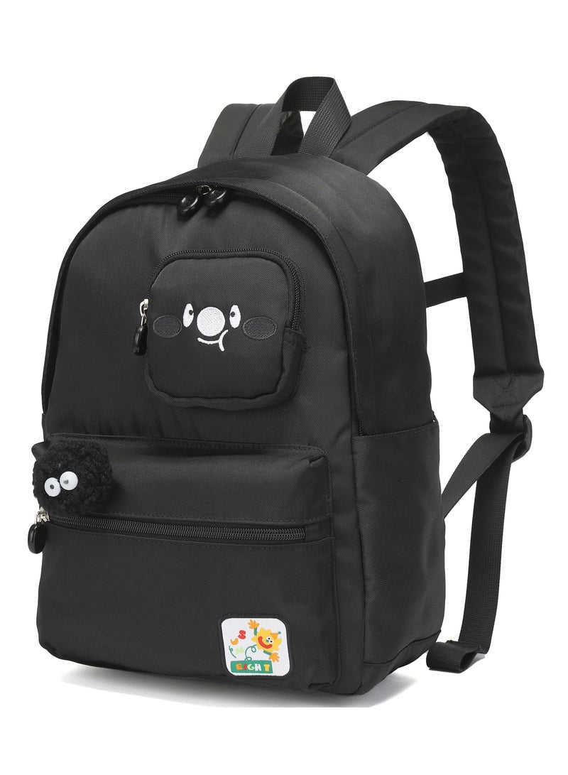 SUN EIGHT SUN EIGHT 14-inch Premium Light Weight Kids Backpack Water Resistant Multifunctional School Backpack for Girls and Boys, SE2212, Black - Image 1
