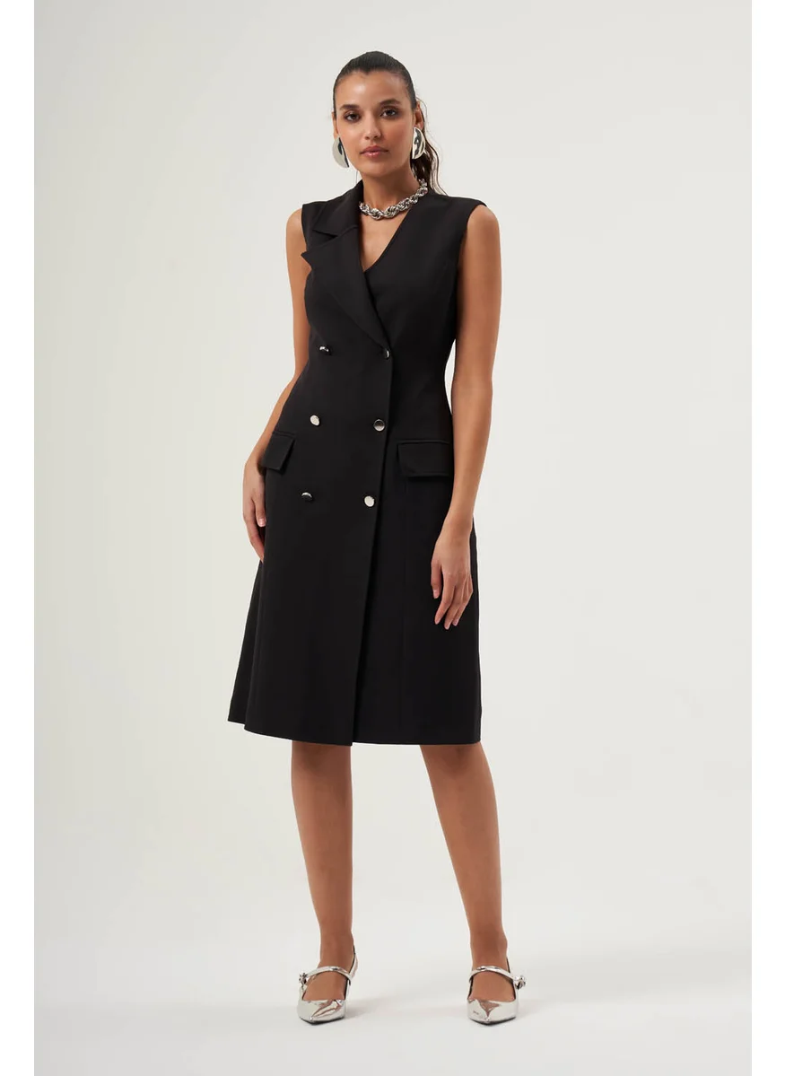 MIZALLE SINGLE COLLAR VEST DRESS