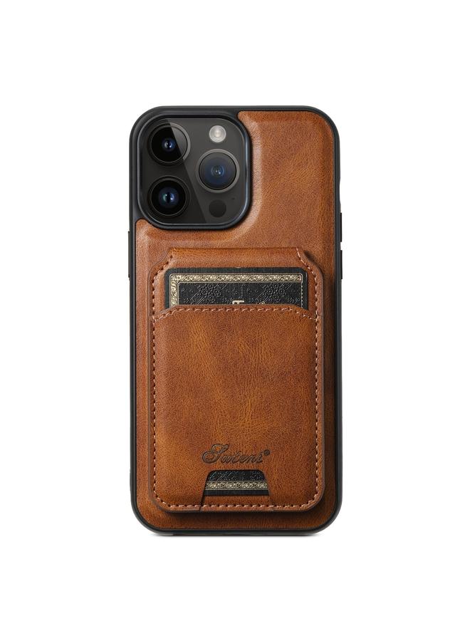 Suteni Case For iPhone 14 Pro H15 MagSafe Oil Eax Leather Detachable Wallet Back Phone Case - Image 1