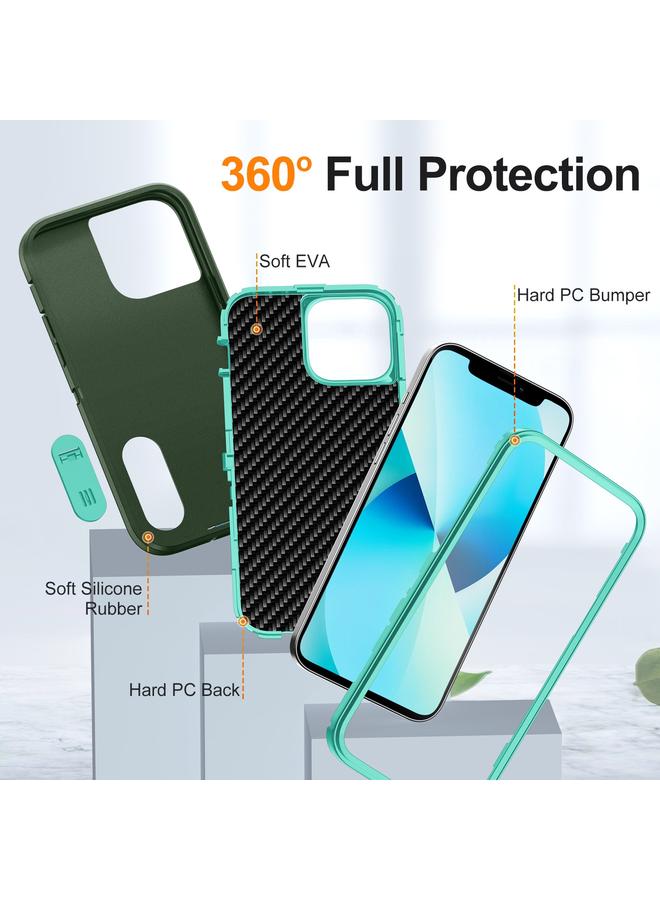 Zaboon Case For iPhone 13 Pro Defender Gen2 Rugged PC + Silicone Phone Case with Holder - Image 4