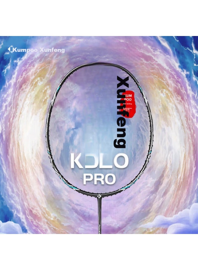 كومبو Kumpoo مضرب الريشة الطائرة K520 نسخة مطورة، Xunfeng كربون بالكامل 4u مضرب متوازن، K520pro مضرب فردي أنيق، مجهز مسبقًا بالخيوط - Image 1