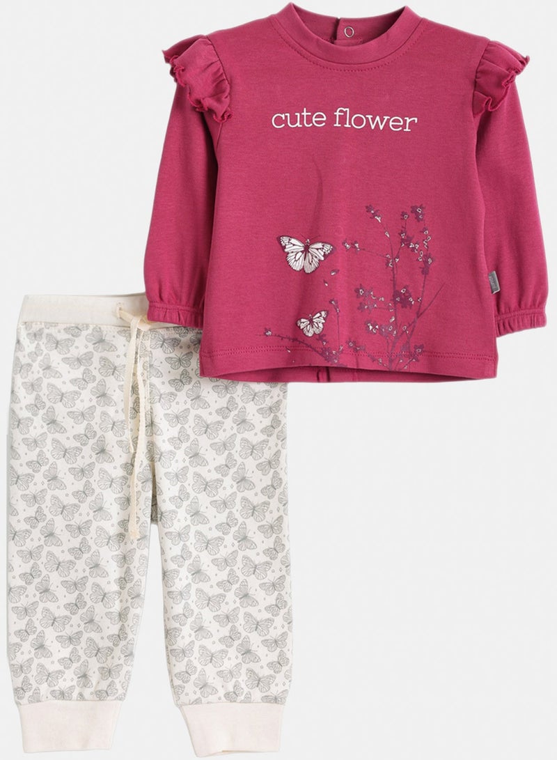 Junior Baby Girls Butterfly Pyjama Set - Image 1