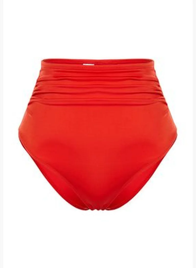 trendyol Red Smooth High Waist Bikini Bottom TBESS20BA0018