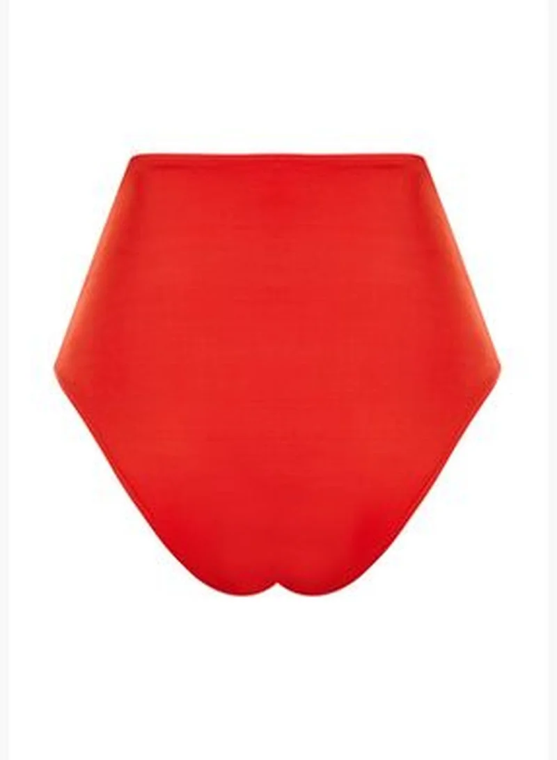 trendyol Red Smooth High Waist Bikini Bottom TBESS20BA0018