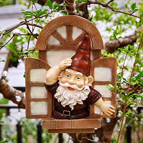 Floryden Garden Gnomes Tree Hugger, Tree Face Garden Gift, Garden Peeker Yard Art Resin, 12 inch - Image 2