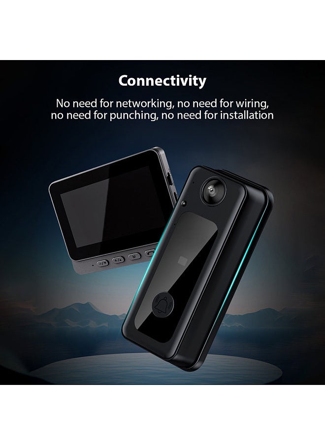 Generic - 4.3 Inch IPS Screen 2.4G Wireless Visual Intercom Doorbell with Screen BT Interconnection Wireless Smart High-definition Video Monitoring Intelligent Doorbell Two-Way intercom - Image 1