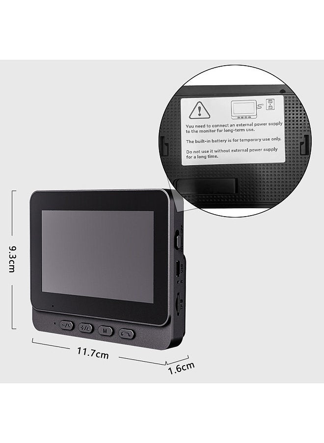 Generic - 4.3 Inch IPS Screen 2.4G Wireless Visual Intercom Doorbell with Screen BT Interconnection Wireless Smart High-definition Video Monitoring Intelligent Doorbell Two-Way intercom - Image 1